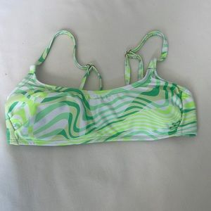Neon green target, bathing suit top